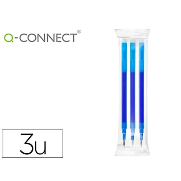 Rollerball Q-CONNECT raderbart bläck blå färg - Set om 3 Blå