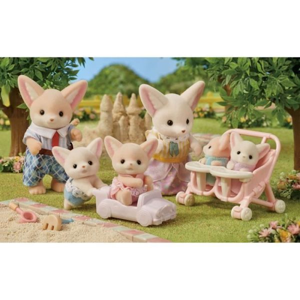 Docka - SYLVANIAN FAMILIES - Fennec Family - Flerfärgad - Ledad och klädd med omsorg Flerfärgad