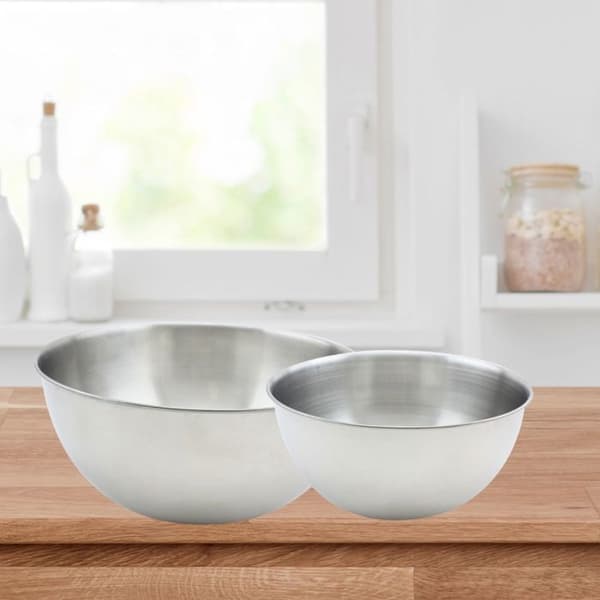 Set med 2 blandskålar i rostfritt stål 20,5 och 25 cm Fackelmann Basic Rostfritt stål