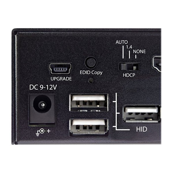 StarTech 2-ports HDMI KVM-switch - 4K 60Hz Ultra HDR Single Monitor - HDMI 2.0 Desktop KVM med USB 3.0 Hub Svart