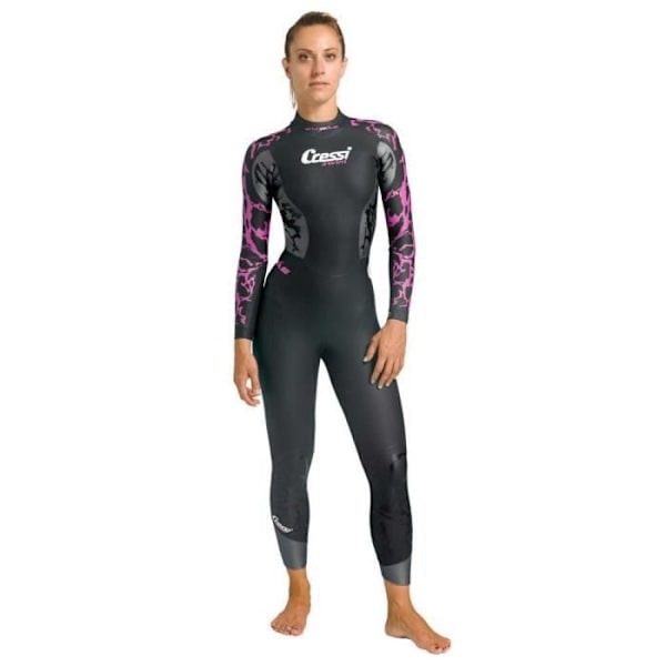 Cressi Kuwae Lady i ett stycke 2-3-4 mm simdräkt för kvinnor - Svart Svart XS