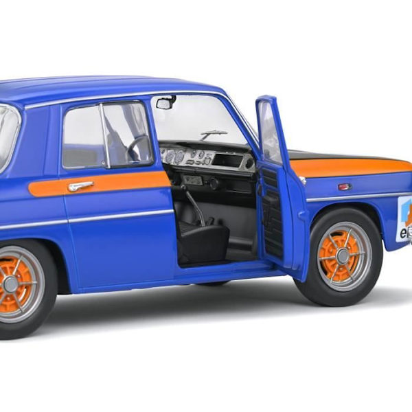 Miniatyrbil - SOLIDO - RENAULT 8 R8 1300 COUPE GORDINI 1967 - Blå - Orange - Skala 1:18 Blå, Orange