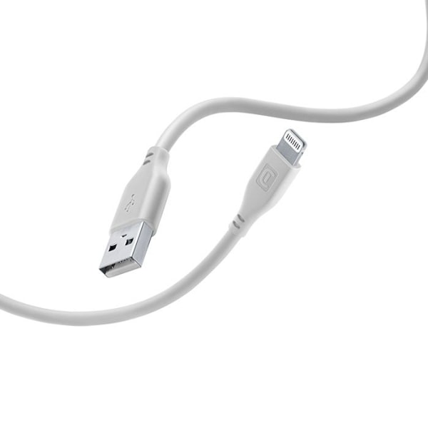 Cellularline Soft Cable - USB-A till Lightning kabel certifierad MFi 1,2 m (grå)