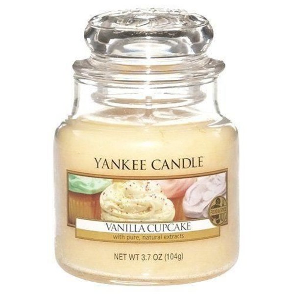 Yankee Candle Vanilla Cupcake Doftburk Candle, Yellow, Small