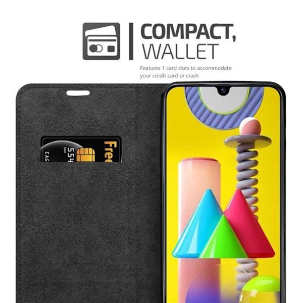 Coque - CADORABO - Samsung Galaxy M31 - Svart Natt - Magnetisk stängning - Ställfunktion NATTSVART