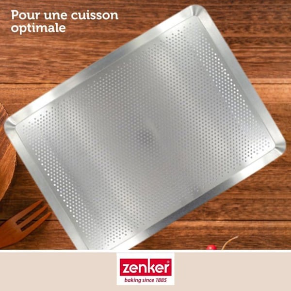 Perforerad bakplåt 40 x 30 cm i aluminium 18/10 Zenker Special Cooking Grå