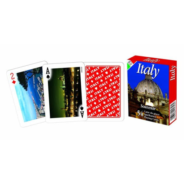 Spelkort - spelkortshållare - Modiano spelkort lagring anteckningsbok - 305356 - Poker Italy Red