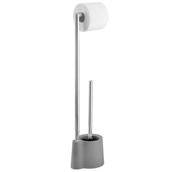 Toalettservice - WENKO - Avola - Rostfritt stål - 2-i-1 - Grå - 13x66,5x16 cm Grå