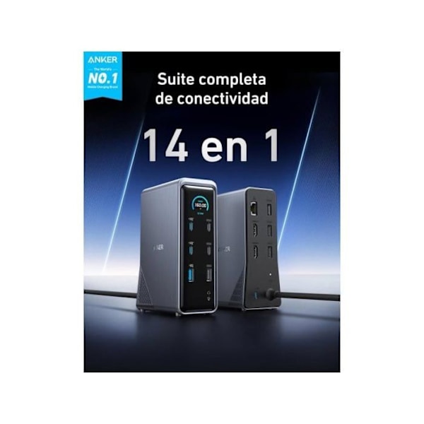 Universell Laddare - ANKER - A83B63A1 - 14 portar - USB - HDMI - Kompatibel med Windows/Mac