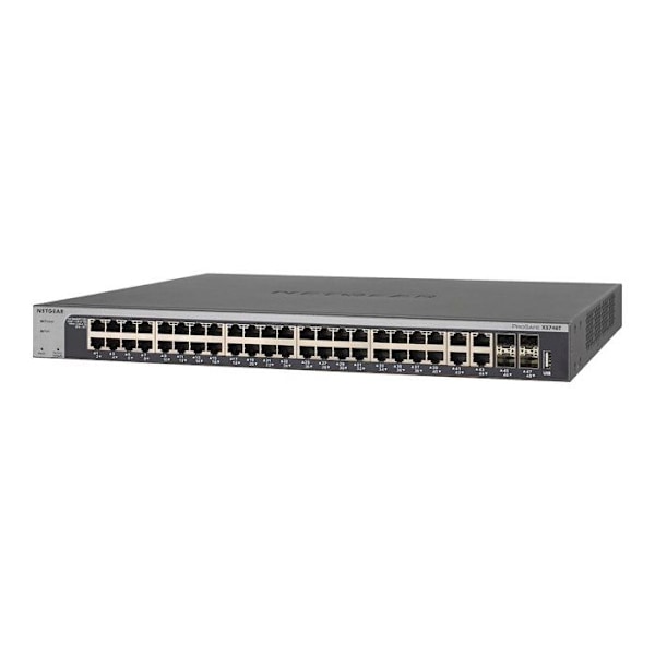 Switch Smart 10 Gigabit - NETGEAR - ProSAFE XS748T - 48 portar RJ45 - 4 portar SFP+ - Webhanterbar Svart