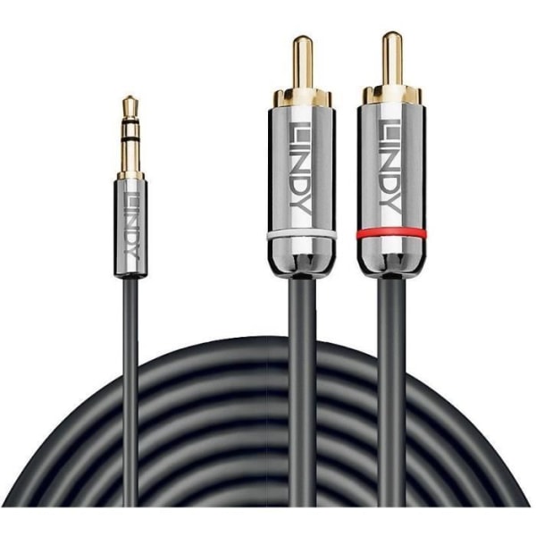 3,5 mm Jack till RCA ljudkabel - LINDY - Cromo Line - Guldpläterade kontakter - 5m