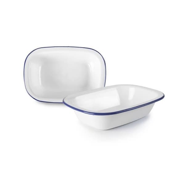 IBILI 905027 rektangulär tallrik, stål, vit, 27 x 20 x 6 cm