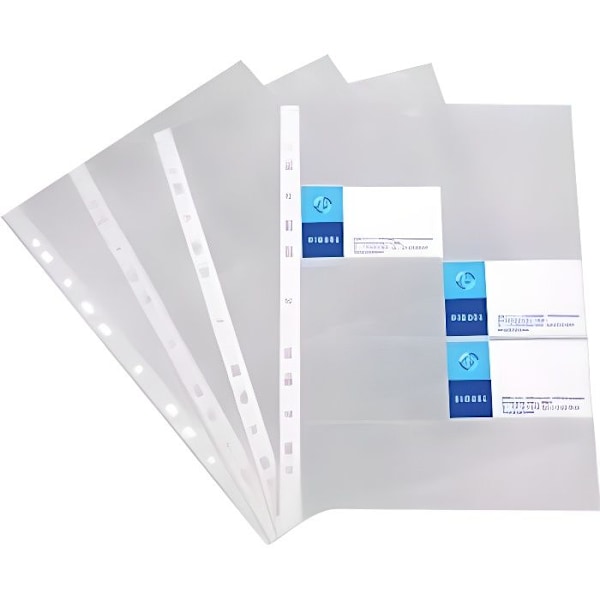 Perforerade fickor för visitkort - VIQUEL - A4 - Transparent - 10 fack - PP 100 m Transparent