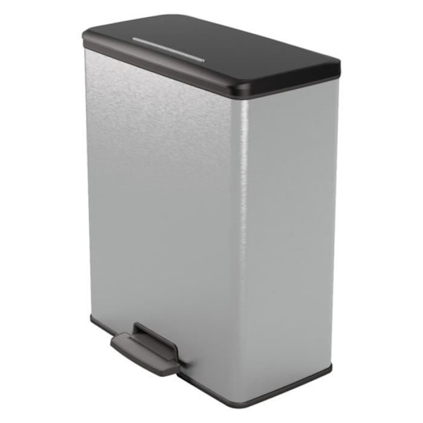 Deco Rektangulär Pedal Bin 65 L Silver - Curver Silver