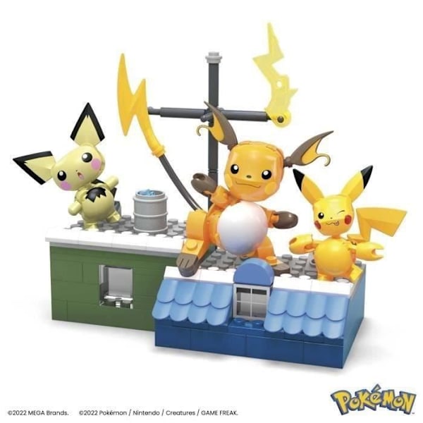 MEGA Pokémon-Pikachu byggset - Box med 3 ledade figurer (160 stycken) för barn HKT23 Flerfärgad