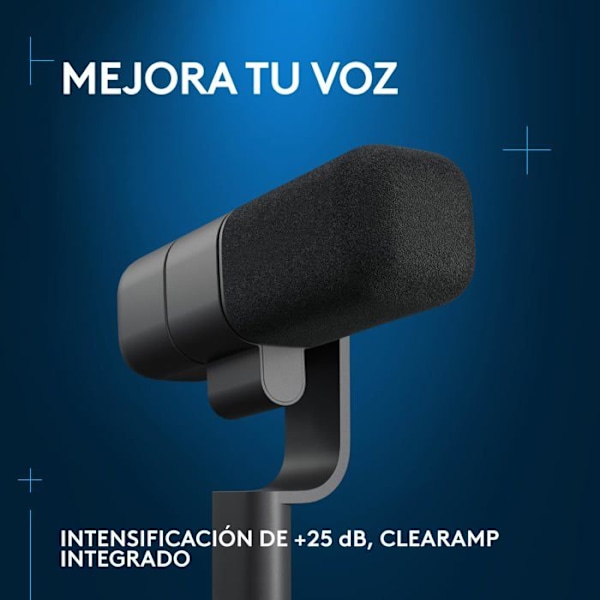 LOGITECH G Yeti Studio Active Dynamic XLR Broadcast Mikrofon med ClearAmp - Svart Svart