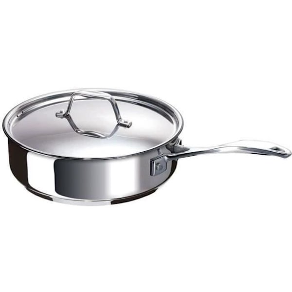 Stekpanna + lock Chef D: 24 cm - rostfritt stål rostfritt stål
