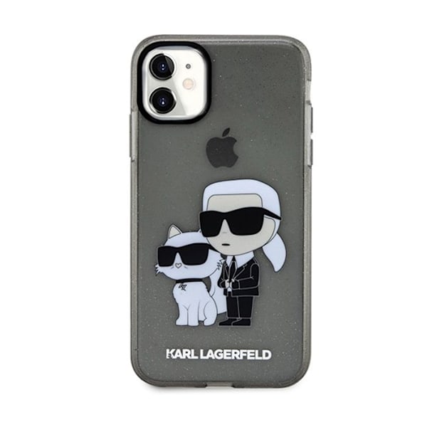 Karl Lagerfeld IML Glitter Karl & Choupette - iPhone 11-fodral (svart)