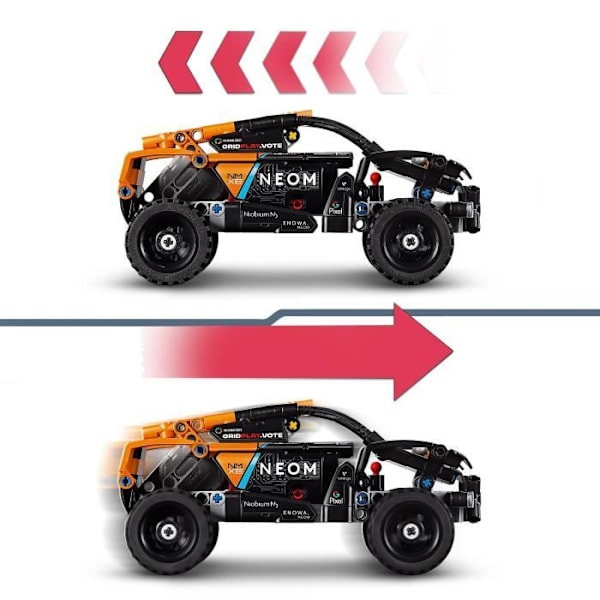 LEGO® 42166 Technic NEOM McLaren Extreme E racerbil, byggbar tillbakadragbar billeksak för barn