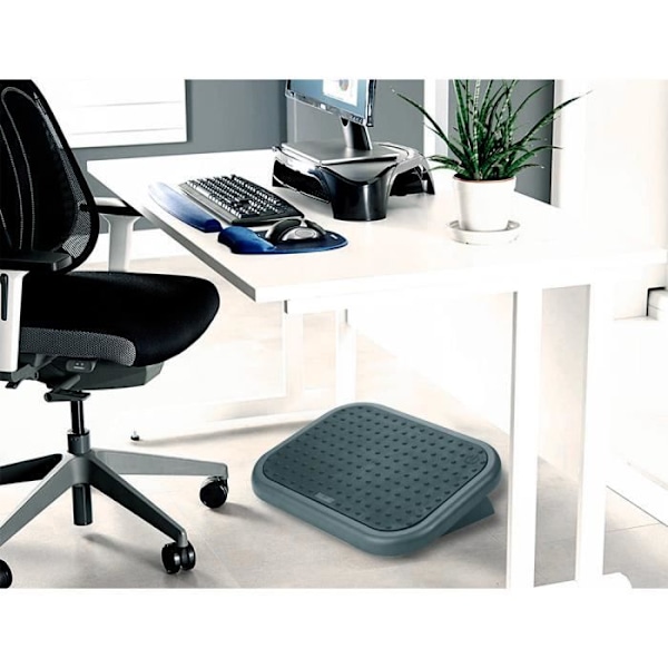 Fotpall - Q-connect - Justerbar - Halkfritt gummi - 45x33x8.5cm - Svart Svart