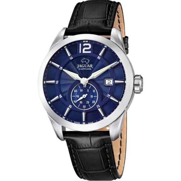 Klocka - JAGUAR - ACAMAR J663-2 - Kvarts - Analog - Svart Läder Svart, Blå, Silver