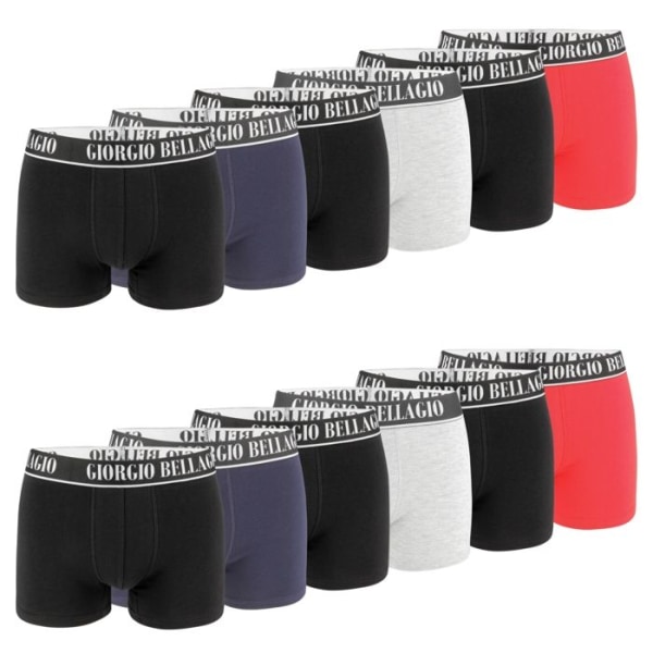 Giorgio Bellagio herrboxershorts i bomull, CLASSIC boxershorts för män, enfärgade och tidlösa, (förpackning om 12) - svart, röd, grå Röd XXL