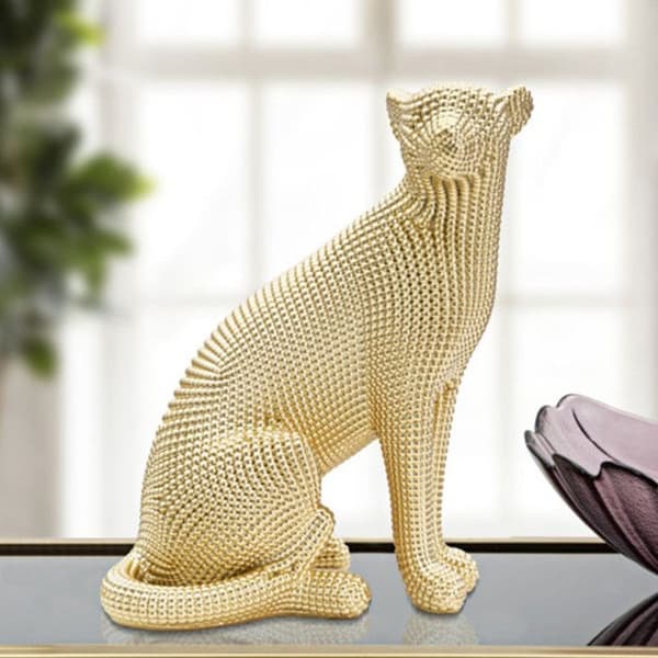 Dekorativ Statuett i Resin "Leopard" 29cm Guld guld-
