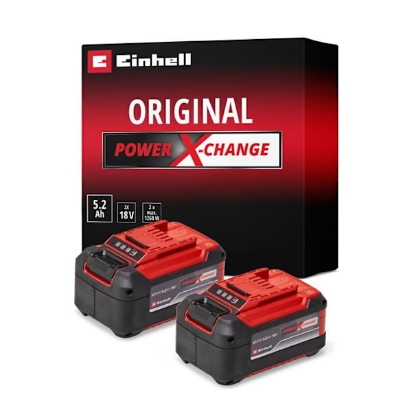 Einhell Dubbelbatteri 5,2 Ah Twinpack Power X-Change (Lithium-Ion, 18V, för alla Einhell Power X-Change enheter)