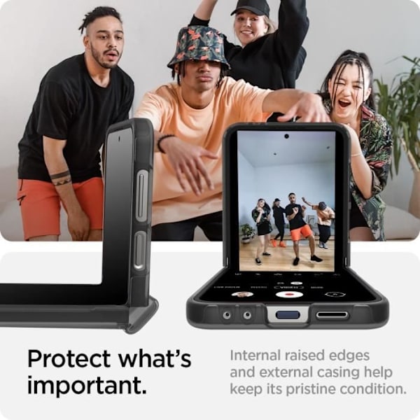 Coque - Spigen - Ultra Hybrid Pro - Kompatibel med Samsung Galaxy Z Flip 6 - Frostgrå - Dubbel lager Frost Grå