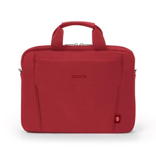 DICOTA Eco Slim Case Base 13-14.1 - Funktionell bärbar datorväska med skyddande vaddering, röd Röd