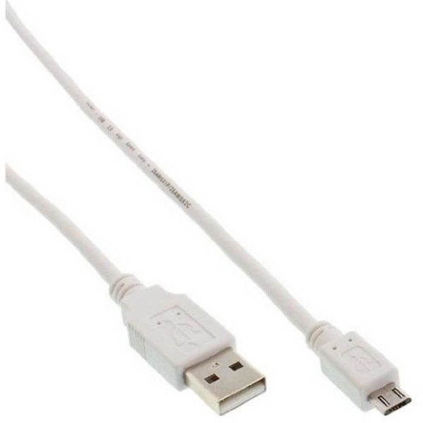 InLine® Micro USB 2.0-kabel, USB A hane till Micro B hane, vit, 2m