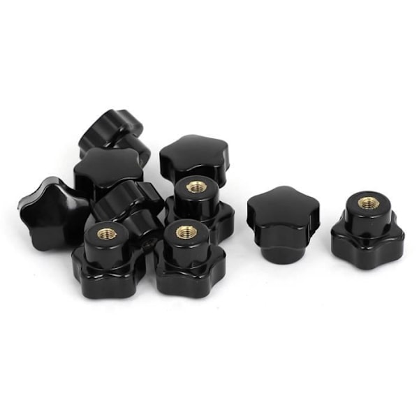 SOURCING MAP M5 x 25mm invändig tråd stjärnhuvudknopp Plastklämma svart låda 10 st