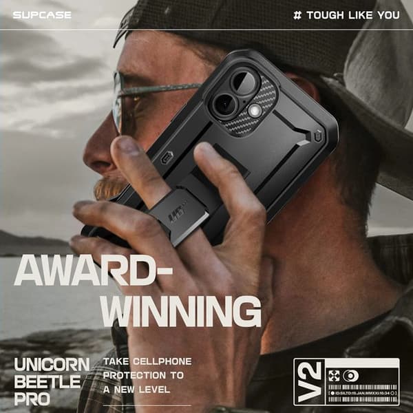 Skyddsfodral - Supcase - Unicorn Beetle Pro - Halvstyv - Svart - iPhone 16 Svart