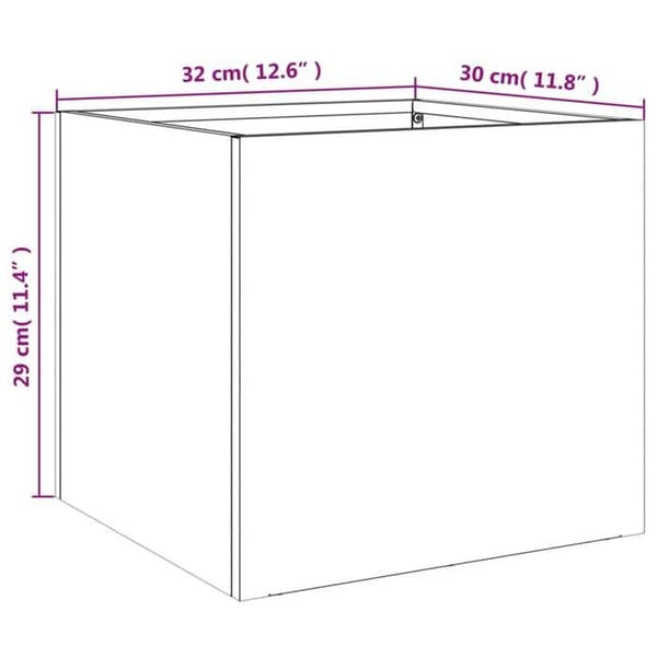 vidaXL Blomlåda vit 32x30x29 cm stål 841537