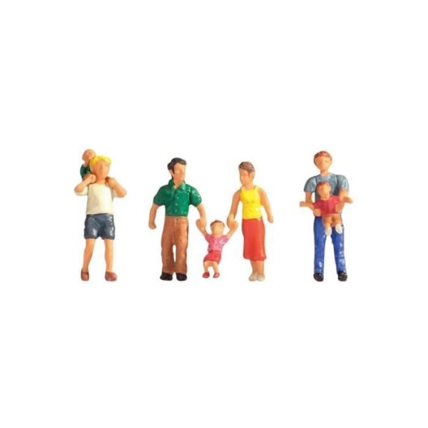 NOCH Föräldrar och Barnfigurer - Modell H0 - 7 målade figurer