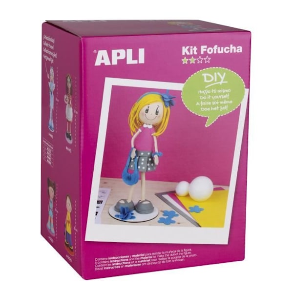 Fofuchas Kit - APLI AGIPA - Éva - EVA Foam - 8 ark - 30 cm hög Rosa, vit, gul, röd, grön