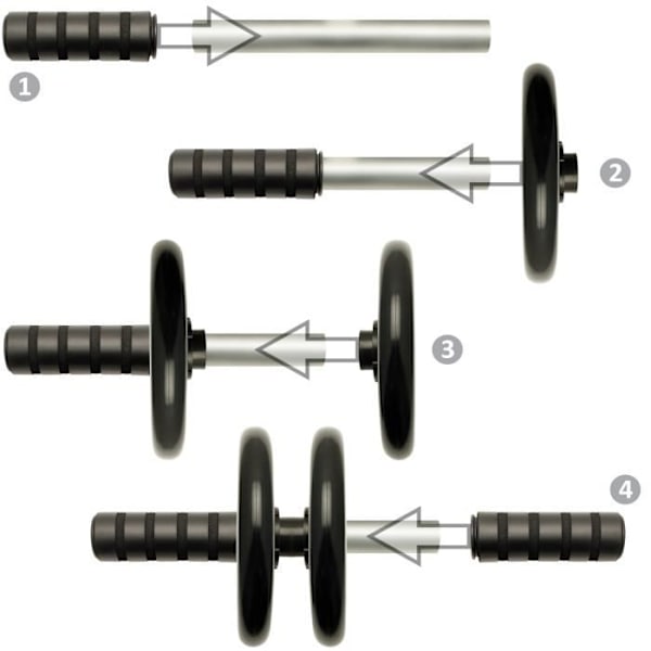 CampTeck Abdominal Wheel - ABS - Fitness Gym Bodybuilding - Grå - Magar, rygg, armar och axlar Grå