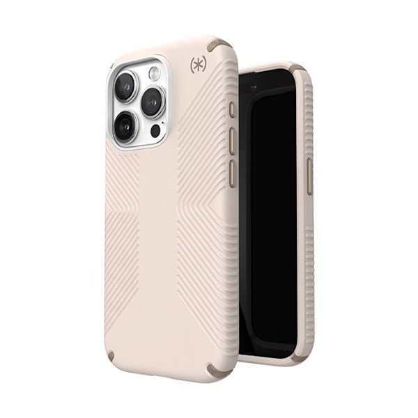 Speck Presidio2 Grip - Skal för iPhone 15 Pro (Bleached Bone / Heirloom Gold / Hazel Brown)