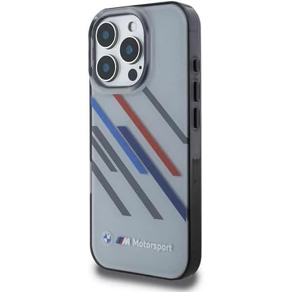 Hård skal - BMW - iPhone 16 Pro Max - Grå - Slumptäckta ränder - Flexibel design Grå