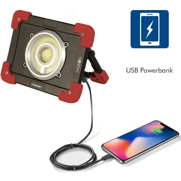 Uppladdningsbar LED-strålkastare - VELAMP - SAURON - 20W - 1200 lm - Utomhus