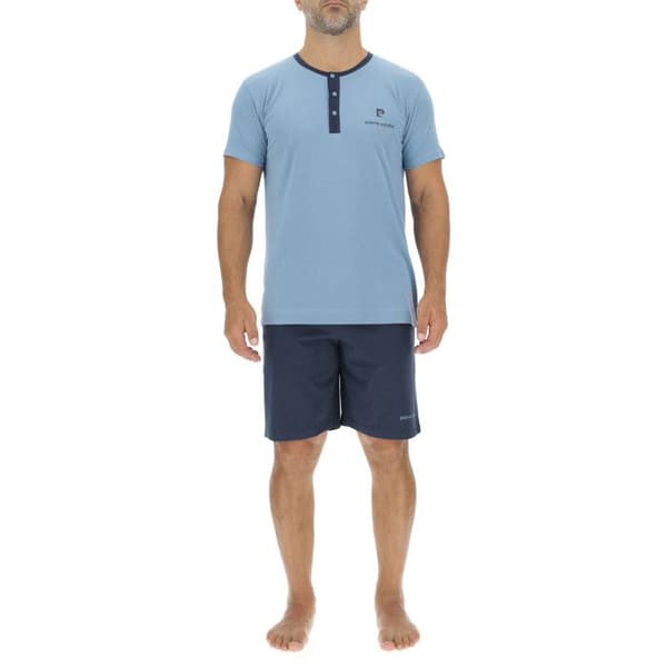 Pierrecardin Kort pyjamas set i bomull för män Blå jag