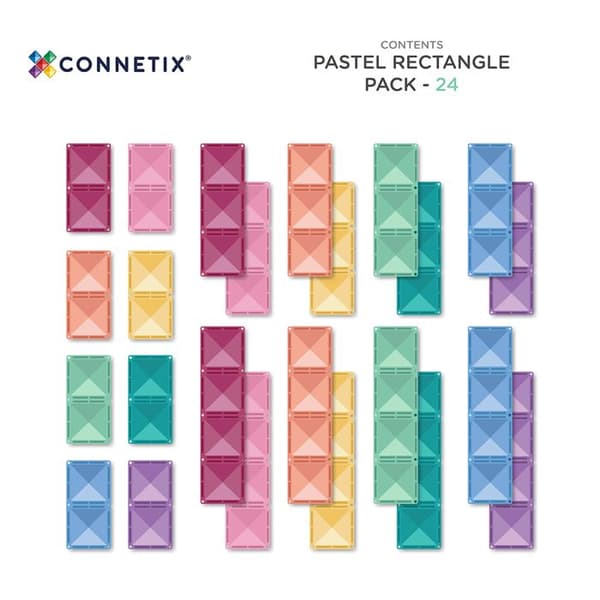 CONNETIX Byggkuber Magnetiska Pastellpack, 24 Bitar Pastell