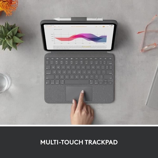 Tangentbordsfodral - LOGITECH - Combo Touch - Bakgrundsbelyst - Multi-touch pekplatta - iPad 10:e generationen