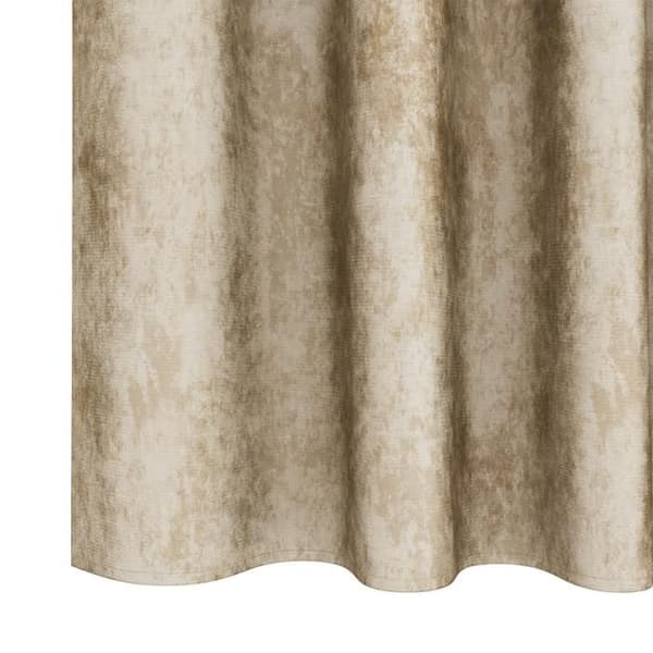 Crème sammet gardiner 140 x 140 cm - 2 stycken, ögla, matt polyester Grädde