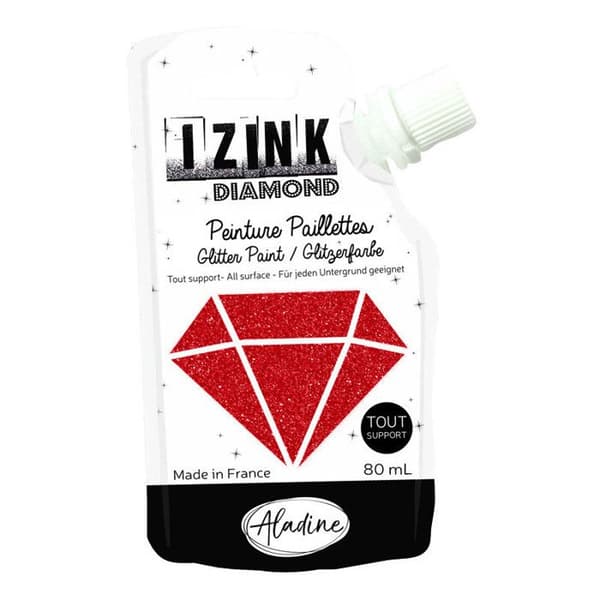 Måleri - Izink - Diamond - Röd - 80ml - Exceptionell glans Röd