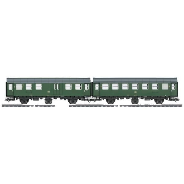 Märklin 43196 Par H0 2.cl.+GEP transformationsvagnar. Från DB Kromoxidgrön