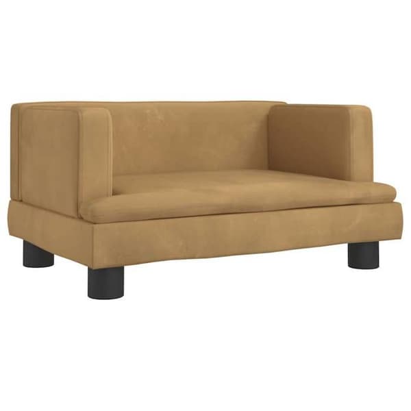 vidaXL Barnsoffa brun 60x40x30 cm sammet 3196322