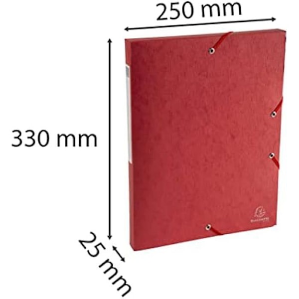 Arkivboxar - EXACOMPTA - Ref. 50705E - 10 enheter - Scottengummiband - 600g/m2 - Röd Röd