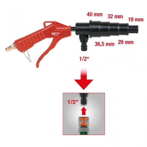 Luftgevär - KS TOOLS - 515.1216 - PVC - 350 mm - 6,3 bar