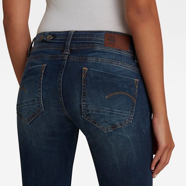 Jeans dam - G-Star - Midge Straight - Rakt snitt - Standardstorlek - Färg blå blå 29